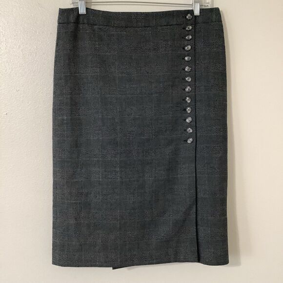 Ann Taylor Plaid Office Siren Workwear Office Old Money Pencil Skirt Size 8 - Picture 1 of 12